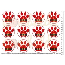 Mintás barkácsfilc - mikulás ruhás tappancsok