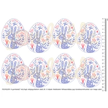Mintás barkácsfilc - tojások nyuszi sziluettel