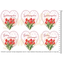 Mintás barkácsfilc - tulipános születésnapi szívek Mintás barkácsfilc - tulipános születésnapi szívek