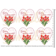 Mintás barkácsfilc - tulipános szívek - Boldog nyugdíjas éveket!
