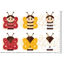 Mintás barkácsfilc - A három pillangó ujjbábok