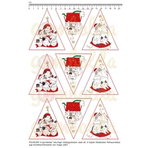 Mintás barkácsfilc - vagány karácsonyi cicusok - fenyődísz