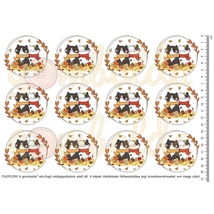 Mintás barkácsfilc - vagány cicusok - őszi körök Mintás barkácsfilc - vagány cicusok - őszi körök