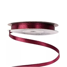 Szatén szalag tekercs - 6mm - 22m - vörösbor
