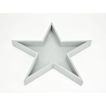Csillag alakú fa tálca dekoláda - 29cm - szürke