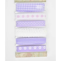 Dekorációs szalag válogatás csipkével - lila - 6x2m Dekorációs szalag válogatás csipkével - lila - 6x2m