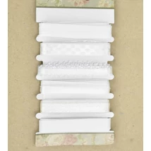 Dekorációs szalag válogatás - fehér - 6x2m