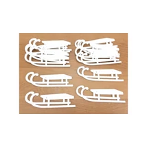 Fehér fa szánkó 8cm - 4db