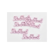 Rózsaszín fa - "Isten Hozott" felirat - 10cm