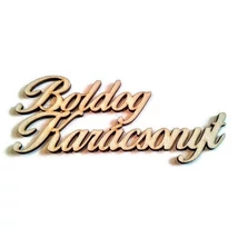 Natúr fa - "Boldog karácsonyt" felirat - 10cm