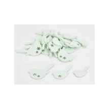 Fa virágmintás madár dekorációk - menta - 10db