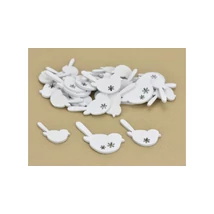 Fa virágmintás madár dekorációk - fehér - 10db