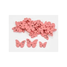 Fa virágmintás pillangó dekorációk - lazac - 10db