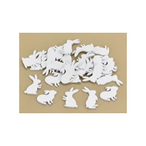 Fehér fa nyuszik - 4cm - 10db Fehér fa nyuszik - 4cm - 10db