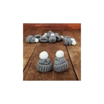 Kötött mini sapka bojtos - szürke Kötött mini sapka bojtos - szürke