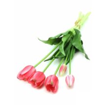 Élethű gumi tulipán csokor - pink