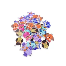 Vegyes bagoly formájú színes fa formagomb csomag - 10db Vegyes bagoly formájú színes fa formagomb csomag - 10db