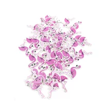 Rózsaszín flamingó fa formagomb csomag  - 10db