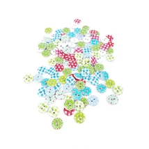 Színes pöttyös kockás fagomb csomag