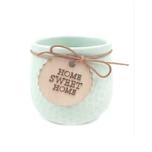 Fa címkés Home Sweet Home kerámia kaspó - menta