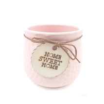 Fa címkés Home Sweet Home kerámia kaspó - rózsaszín