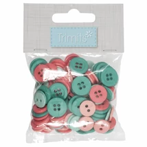 Trimits - kreatív hobby gombok - coral and teal - 125db