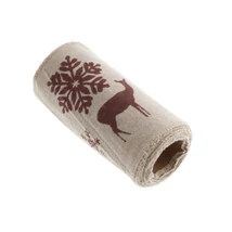 Barna rénszarvas mintás len szalag - 2m Barna rénszarvas mintás len szalag - 2m