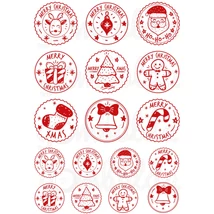 Mintás barkácsfilc - Merry Christmas pecsétek - piros