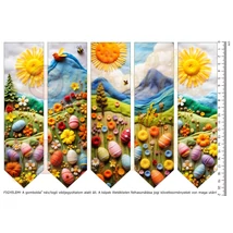 Mintás barkácsfilc - 2mm vastag könyvjelző alap - nemezelt hatású - hímestojások Mintás barkácsfilc - 2mm vastag könyvjelző alap - nemezelt hatású - hímestojások