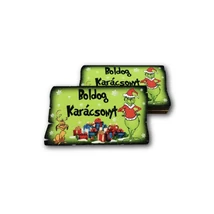 Nyomtatott Grincses fahasáb - Boldog karácsonyt - 5,6x9,6cm Nyomtatott Grincses fahasáb - Boldog karácsonyt - 5,6x9,6cm