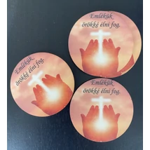 Nyomtatott fa kerek tábla - Emlékük - 7cm