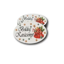 Nyomtatott fa ovális táblácska - mézi puttonyban - 6cm