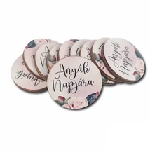 Nyomtatott fa pici kör táblácska - Anyák napjára - 3cm Nyomtatott fa pici kör táblácska - Anyák napjára - 3cm