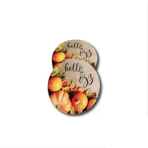 Nyomtatott fa kerek tábla - Helló Ősz tökökkel - 7cm Nyomtatott fa kerek tábla - Helló Ősz tökökkel - 7cm