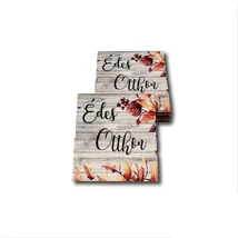 Nyomtatott fa négyzet tábla - őszi Édes Otthon - 5cm Nyomtatott fa négyzet tábla - őszi Édes Otthon - 5cm