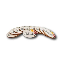 Nyomtatott fa pici ovál táblácska - Dédinek - 4cm