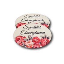 Nyomtatott fa ovális táblácska - Szeretettel Édesanyámnak - 8,5cm Nyomtatott fa ovális táblácska - Szeretettel Édesanyámnak - 8,5cm