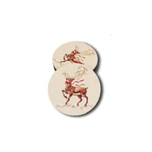 Nyomtatott fa kerek tábla - barna szarvas - 7cm Nyomtatott fa kerek tábla - barna szarvas - 7cm