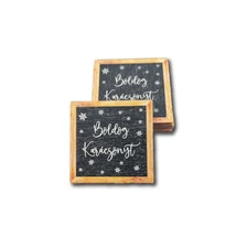 Nyomtatott fa négyzet tábla - fekete alapon Boldog karácsonyt - 5cm Nyomtatott fa négyzet tábla - fekete alapon Boldog karácsonyt - 5cm