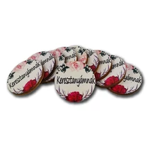 Nyomtatott fa pici kör táblácska - Keresztanyámnak - 3cm