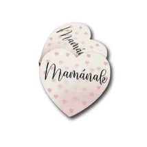 Nyomtatott fa pici szív táblácska - Mamának szívecskékkel - 5,5cm