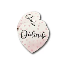 Nyomtatott fa pici szív táblácska - Dédinek szívecskékkel - 5,5cm