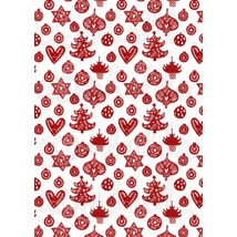 Mintás barkácsfilc - Scandi Christmas piros - vegyes fás díszes Mintás barkácsfilc - Scandi Christmas piros - vegyes fás díszes