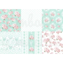 Mintás barkácsfilc - shabby chic patchwork - menta