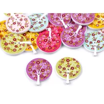 Tavaszi lombos fa formájú fa gombcsomag - 10db Tavaszi lombos fa formájú fa gombcsomag - 10db