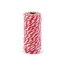 Piros - fehér sodrott pamut zsinór - pékzsineg - 18m