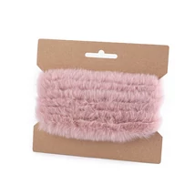 Műszőrme szalag - 2cm x 160cm - púderrózsaszín