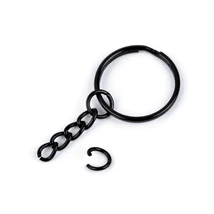 Kulcstartó lánccal - 25mm - 5db - fekete Kulcstartó lánccal - 25mm - 5db - fekete