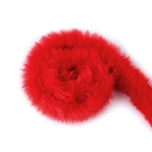 Műszőrme szalag - 3cm széles - piros