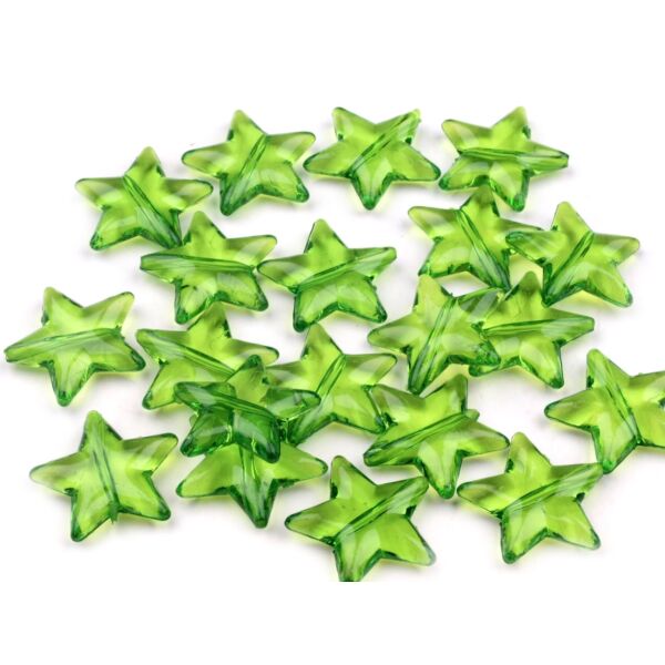 Csillag formájú műanyag dekorációs csomag - zöld